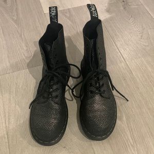 Black/Silver Suede Dr. Martens